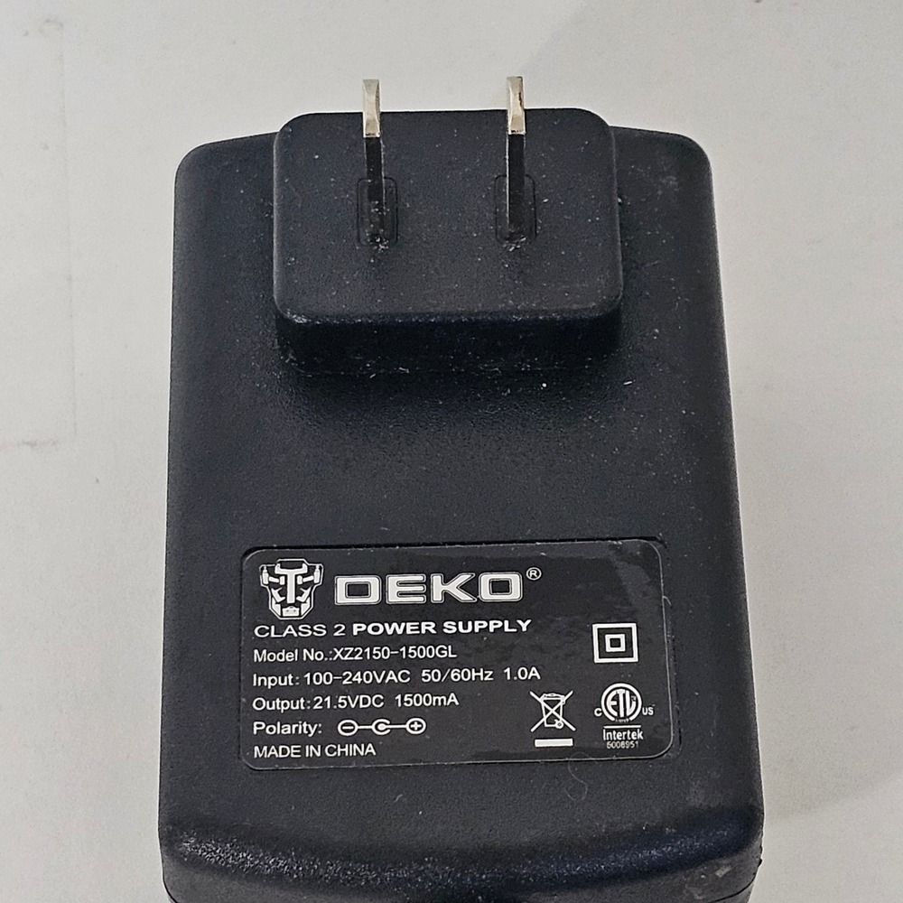DEKO Class 2 Power Supply XZ2150-1500GL 21.5V 1500mA AC Adapter Charger Black